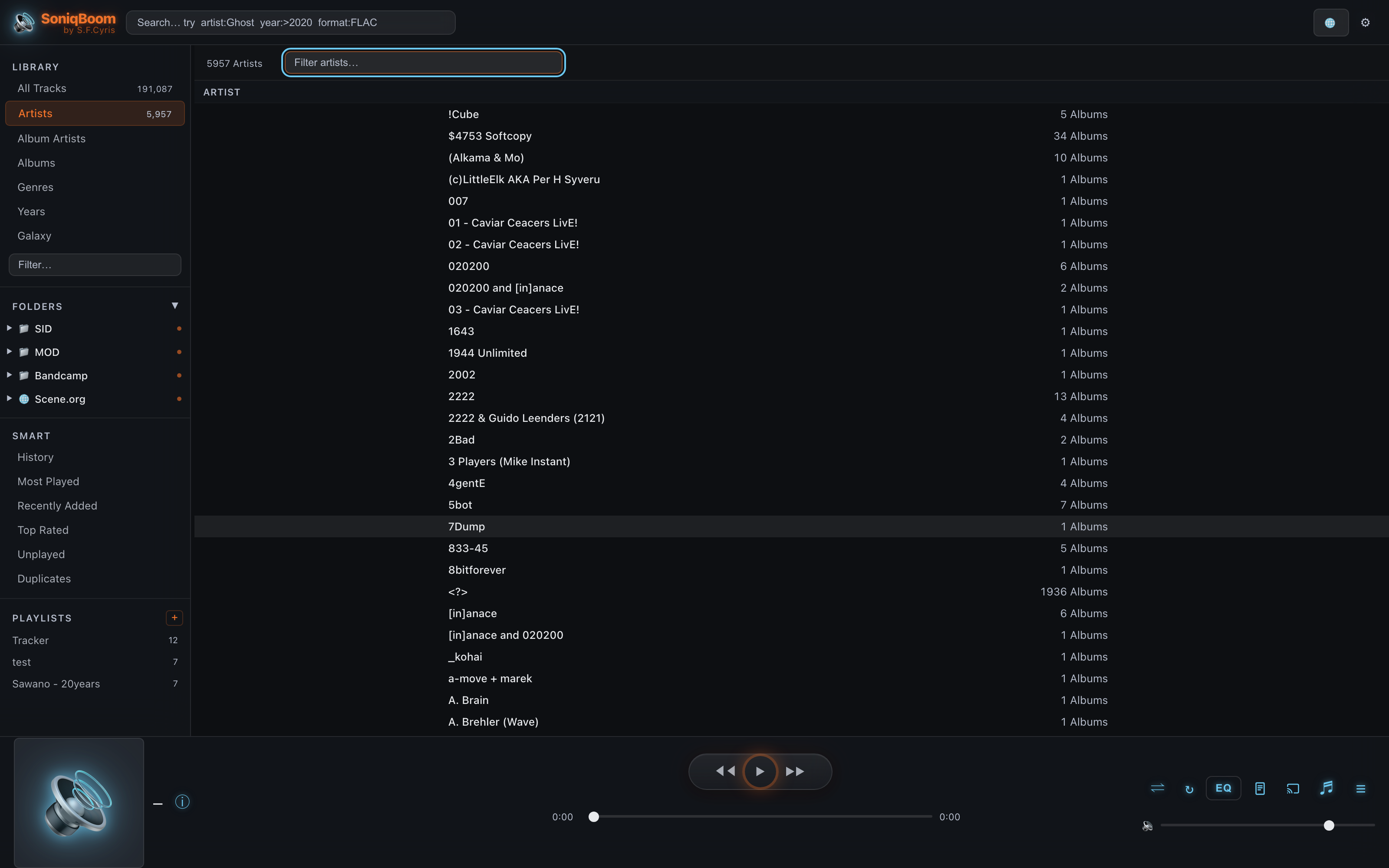 Artists browser